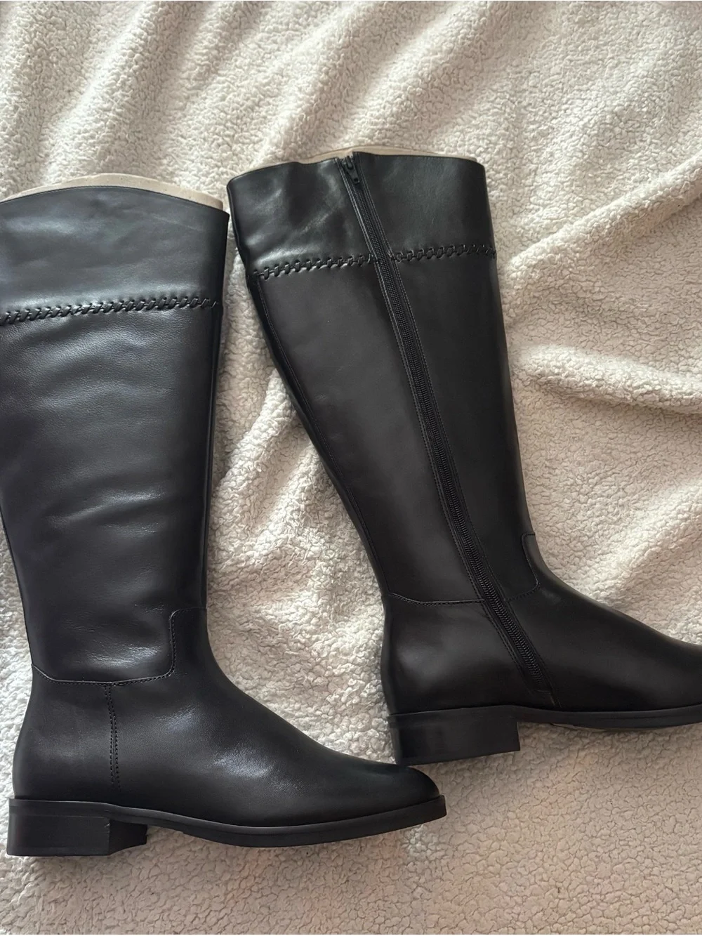 Jack Rogers Adaline Black Leather Riding Boots